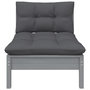Voir la diapositive 4 : VIDAXL Salon de jardin 3 pcs avec coussins Gris Bois de pin massif