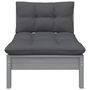 Voir la diapositive 4 : VIDAXL Salon de jardin 3 pcs avec coussins Gris Bois de pin massif