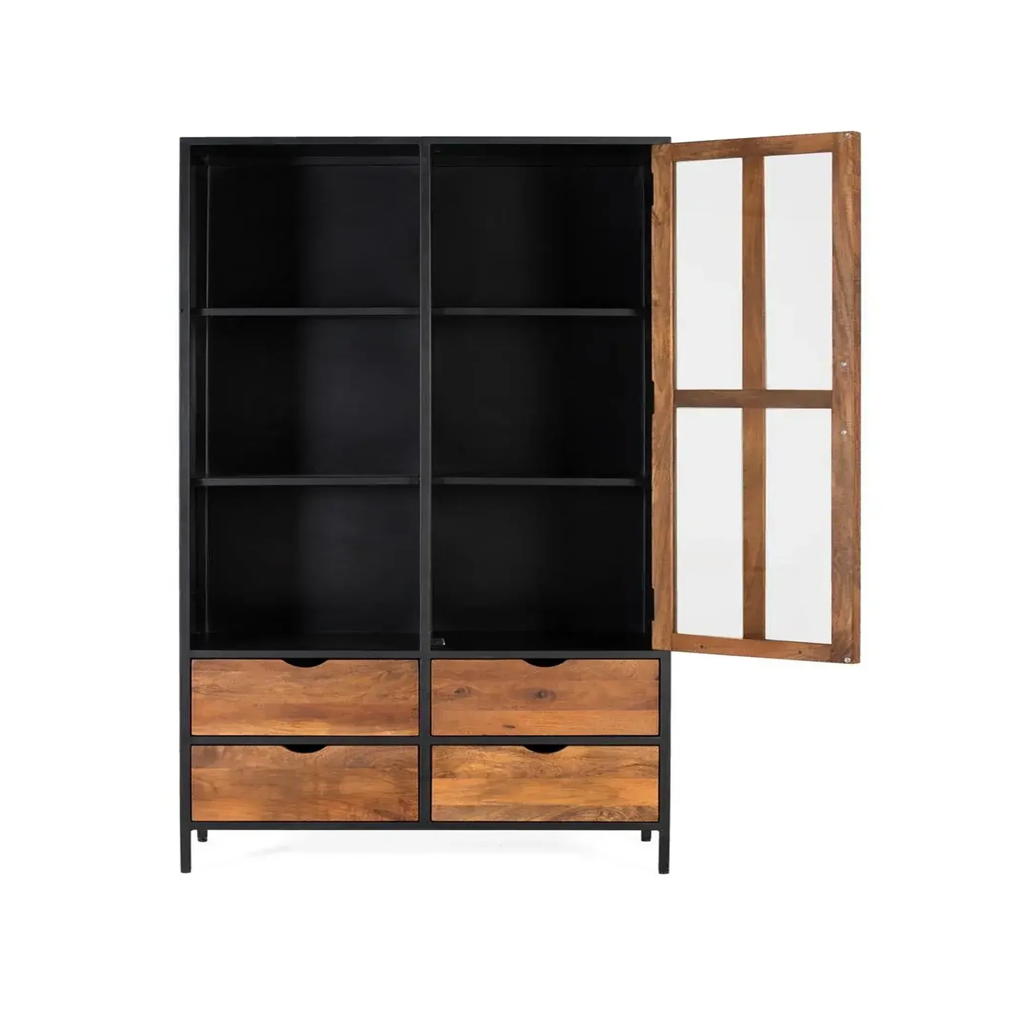 Voir la diapositive 4 : GINER Y COLOMER SL Vitrine en bois de manguier 90 cm style industriel