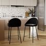 Voir la diapositive 2 : Rendez vous déco Lot de 2 chaises pour îlot central 65 cm en velours jaune - Misty