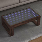 VIDAXL Table basse avec LED infini chene marron 90x53x30 cm