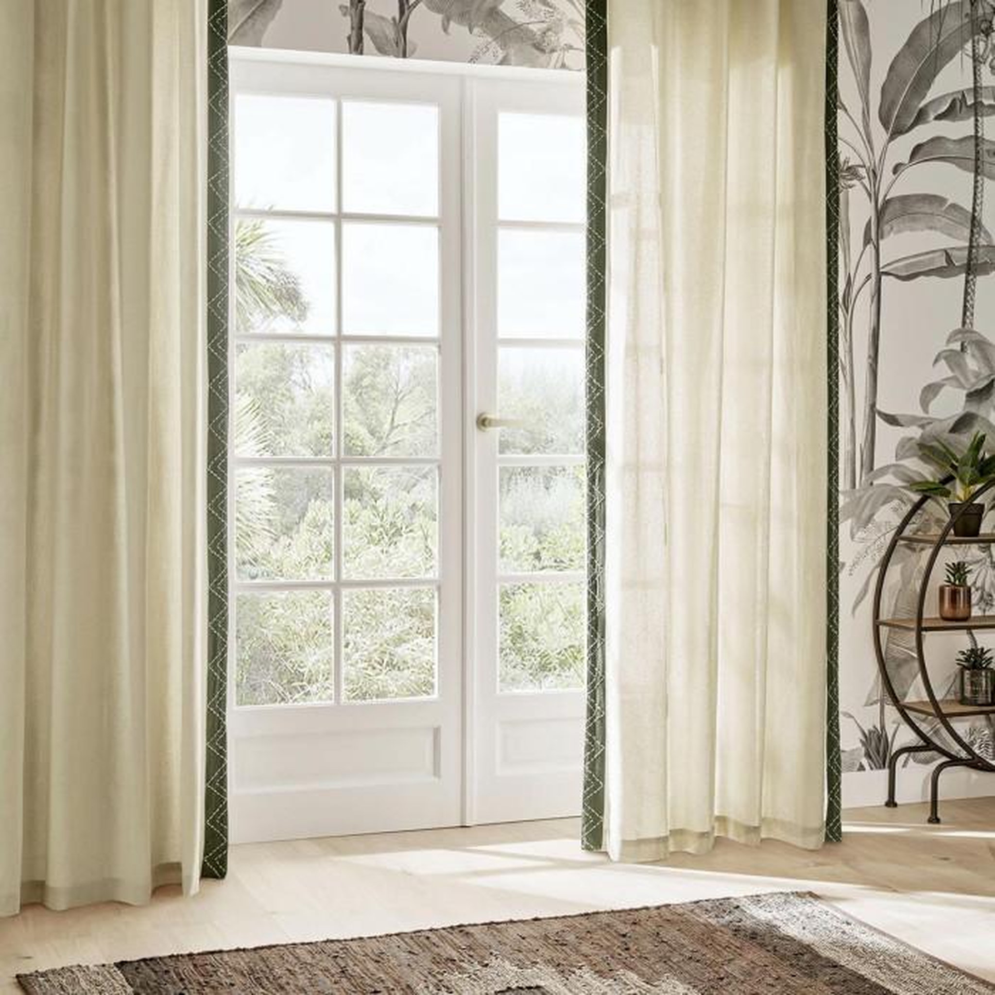 Voir la diapositive 1 : ATMOSPHERA Rideau avec Bordures Déco  Exotic Panama  140x260cm Beige