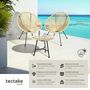 Voir la diapositive 2 : tectake Ensemble de 2 chaises de jardin avec table design rétro dans le style Acapulco beige