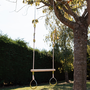 SWEEEK Trapèze bois avec paire d'anneaux métal pour portique de 2 à 2.5m. agrès balançoire. accessoire