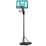 HOMCOM Panier de basketball sur pied hauteur réglable H.146-236 cm lestage roulettes bleu noir