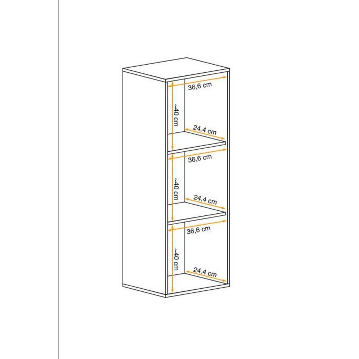 Paris Prix Vitrine Murale Design  Fly I  126cm Blanc & Noir