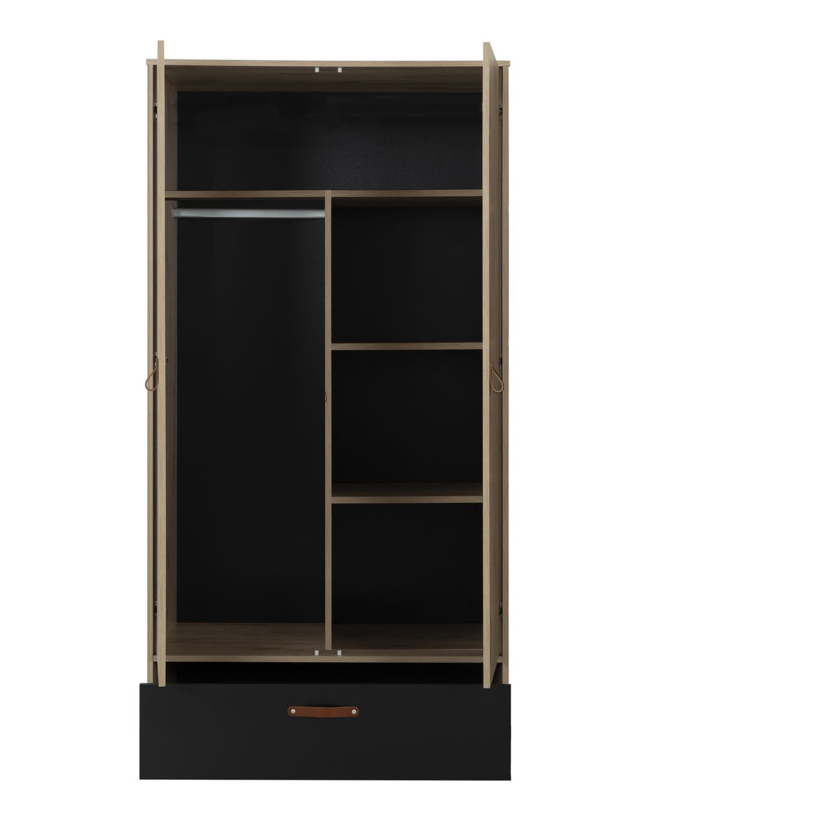Armoire 2portes 1 tiroir  L102xH200xP60cm MARCUS