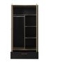 Voir la diapositive 2 : Armoire 2portes 1 tiroir  L102xH200xP60cm MARCUS