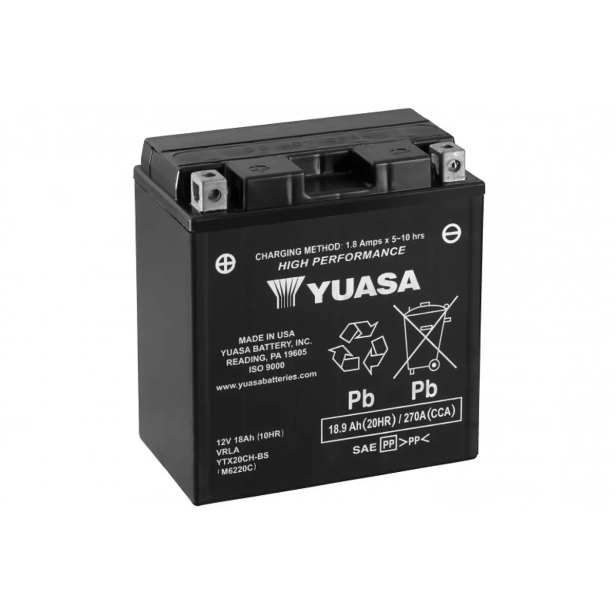 YUASA Batterie moto YUASA YTX20CH-BS 12V 18.9AH 270A