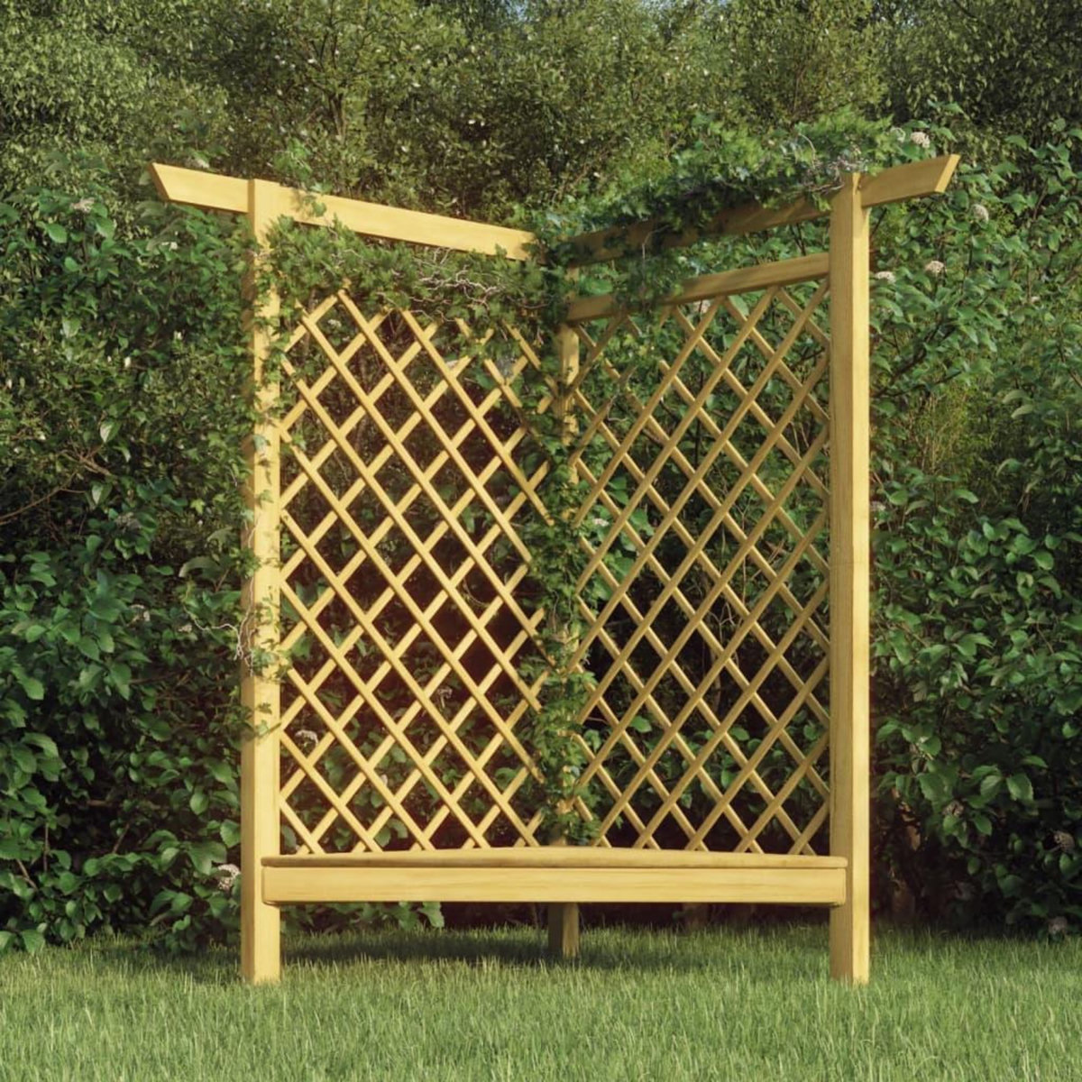 VIDAXL Pergola d'angle avec banc 166x81x174 cm Bois de pin impregne