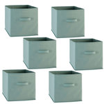 FIVE Lot de 6 boîtes de rangement en tissu MIX N' MODUL. Coloris disponibles : Vert