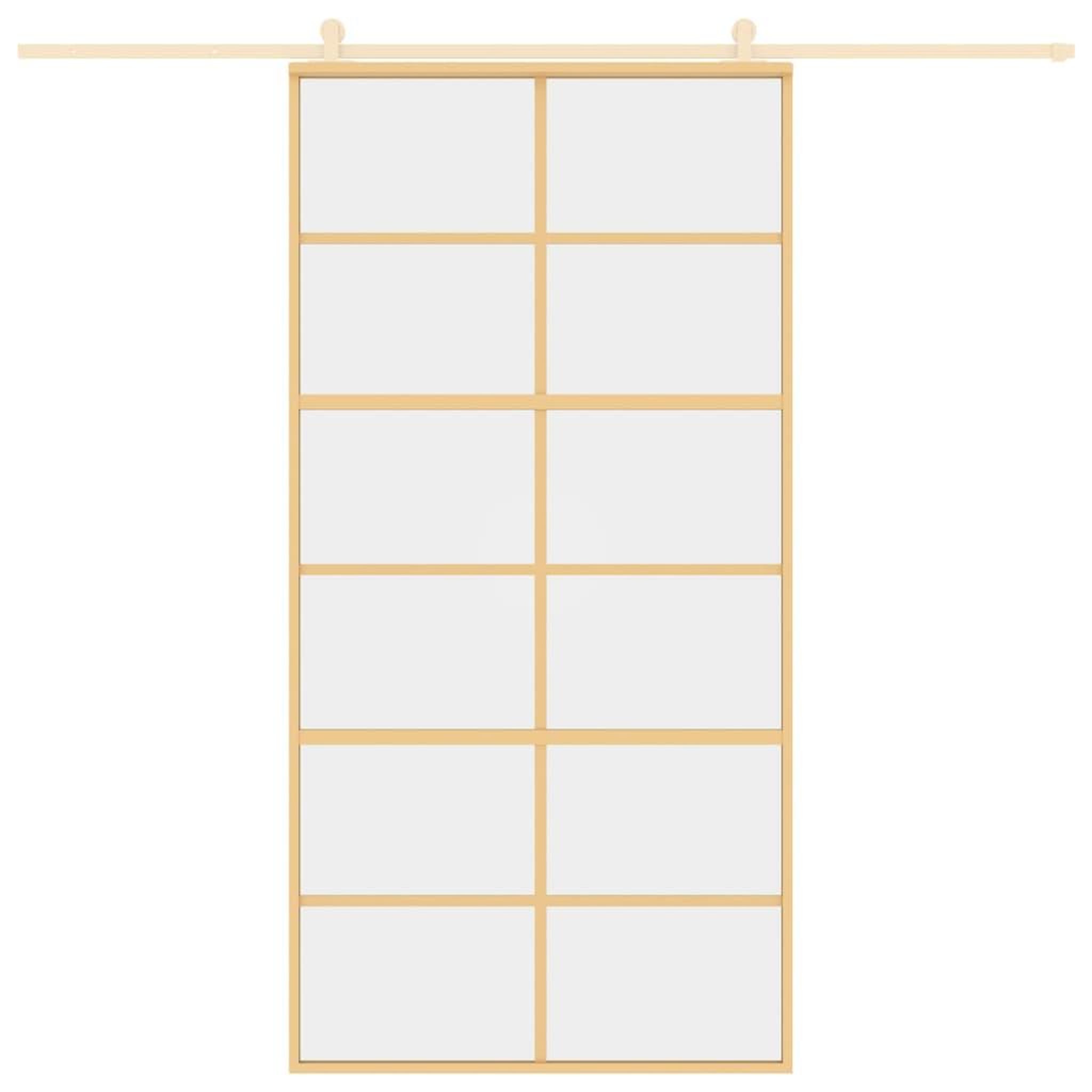 Voir la diapositive 3 : VIDAXL Porte coulissante dore 102,5x205cm verre ESG clair et aluminium