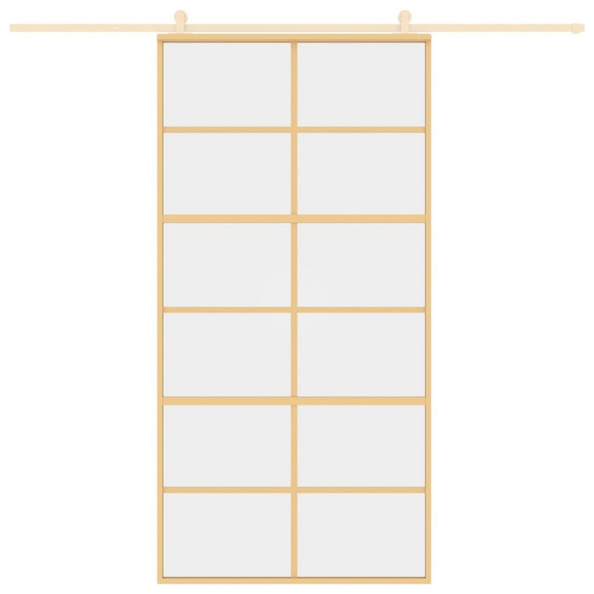 VIDAXL Porte coulissante dore 102,5x205cm verre ESG clair et aluminium