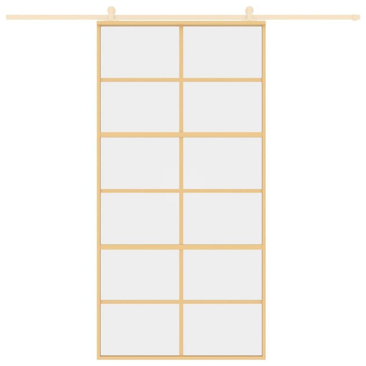 VIDAXL Porte coulissante dore 102,5x205cm verre ESG clair et aluminium
