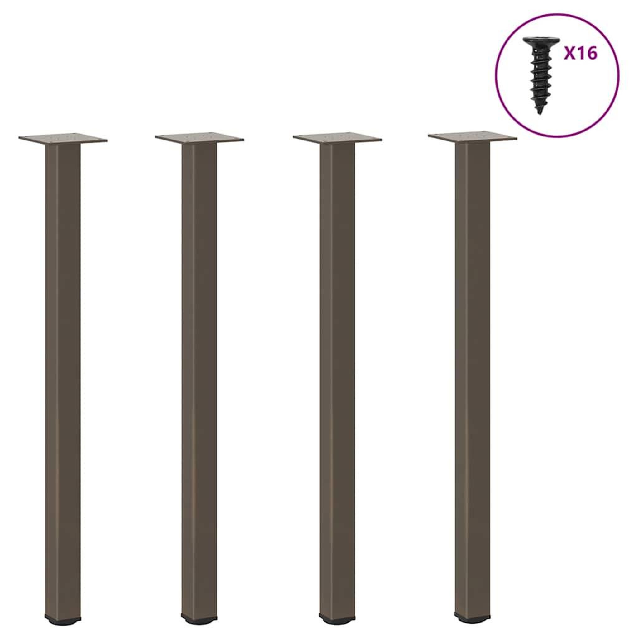 VIDAXL Pieds de table basse acier naturel 4 pcs 72-74 cm acier