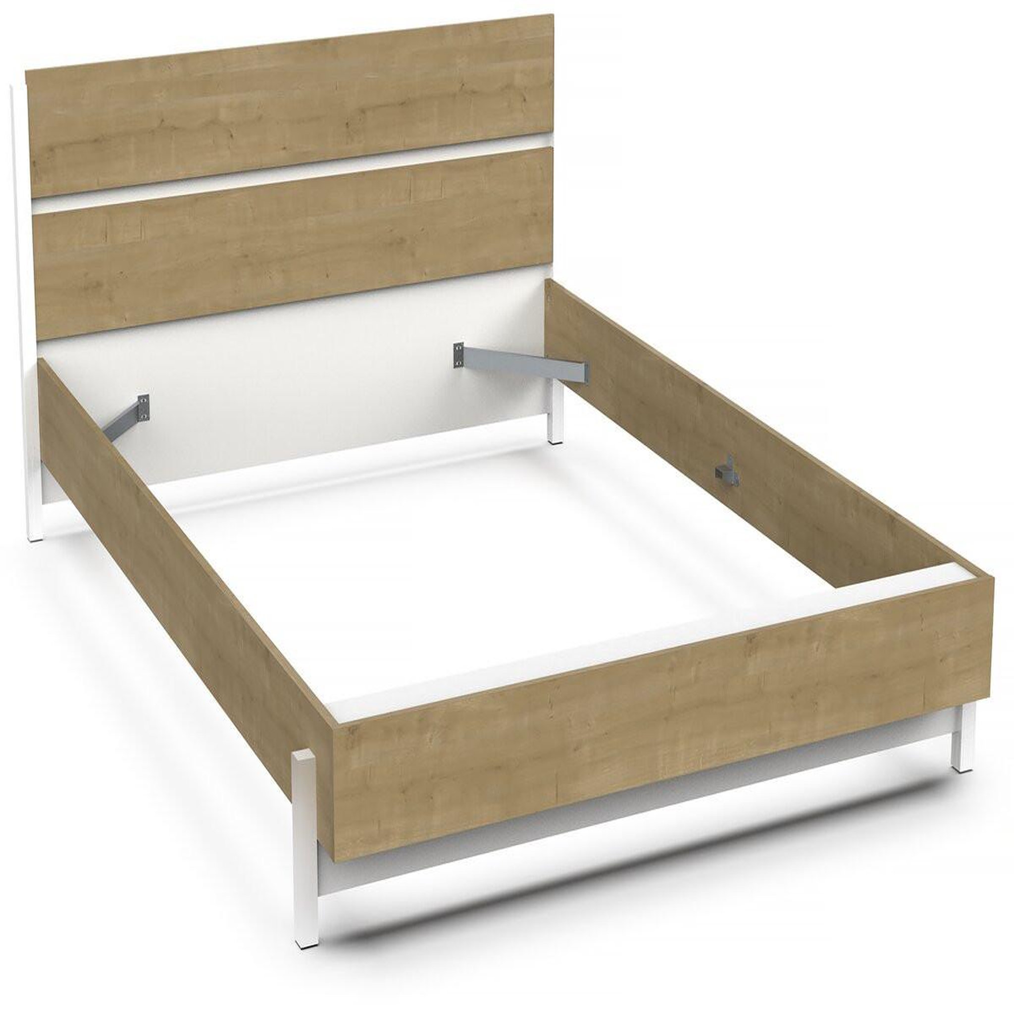 Habitat et Jardin Lit double  craft  extractible - bois - 140 x 200 cm - marron