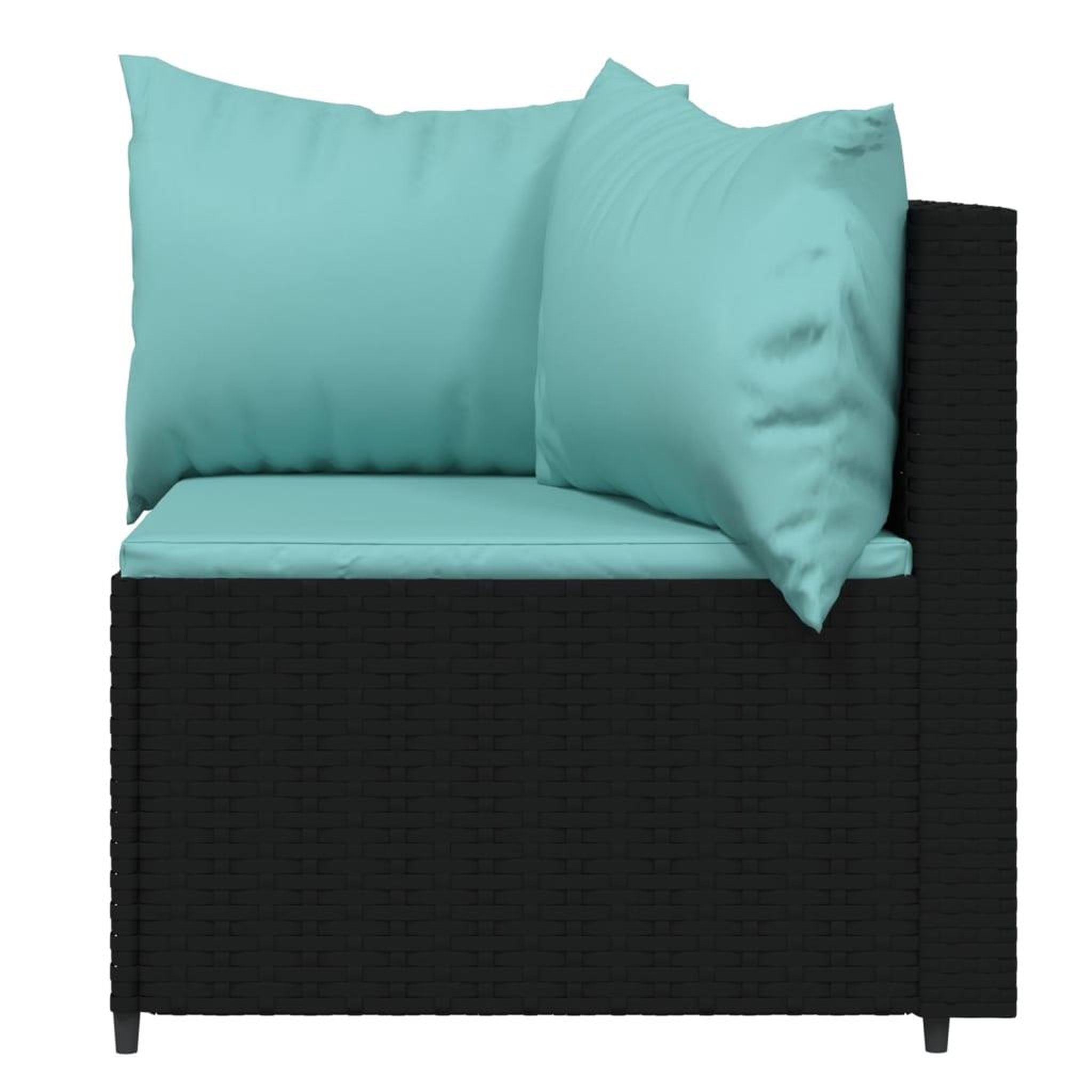 Voir la diapositive 5 : VIDAXL Salon de jardin 3 pcs avec coussins Noir Resine tressee