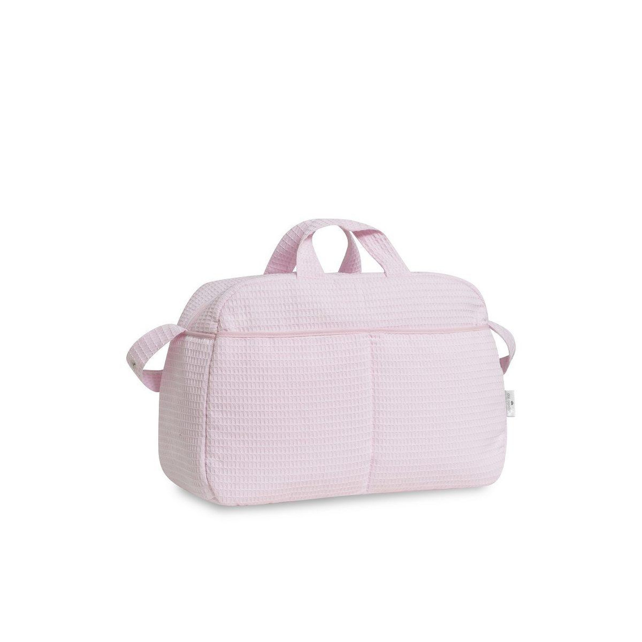 INTERBABY Sac à langer  - coton nid d'abeille - rose - trousse et matelas à langer