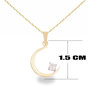 Voir la diapositive 2 : L'ATELIER D'AZUR Collier - Pendentif Or Jaune et Zirconiums - Croissant de Lune - Chaine Dorée