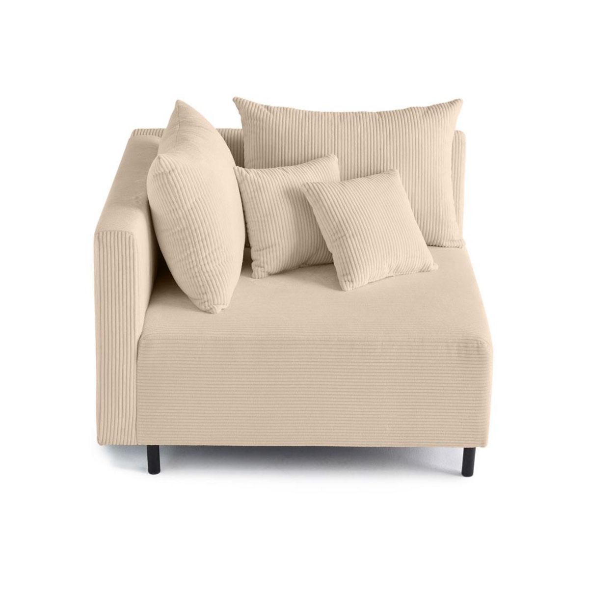 LISA DESIGN Edinburg - module d'assise d'angle gauche - en velours côtelé