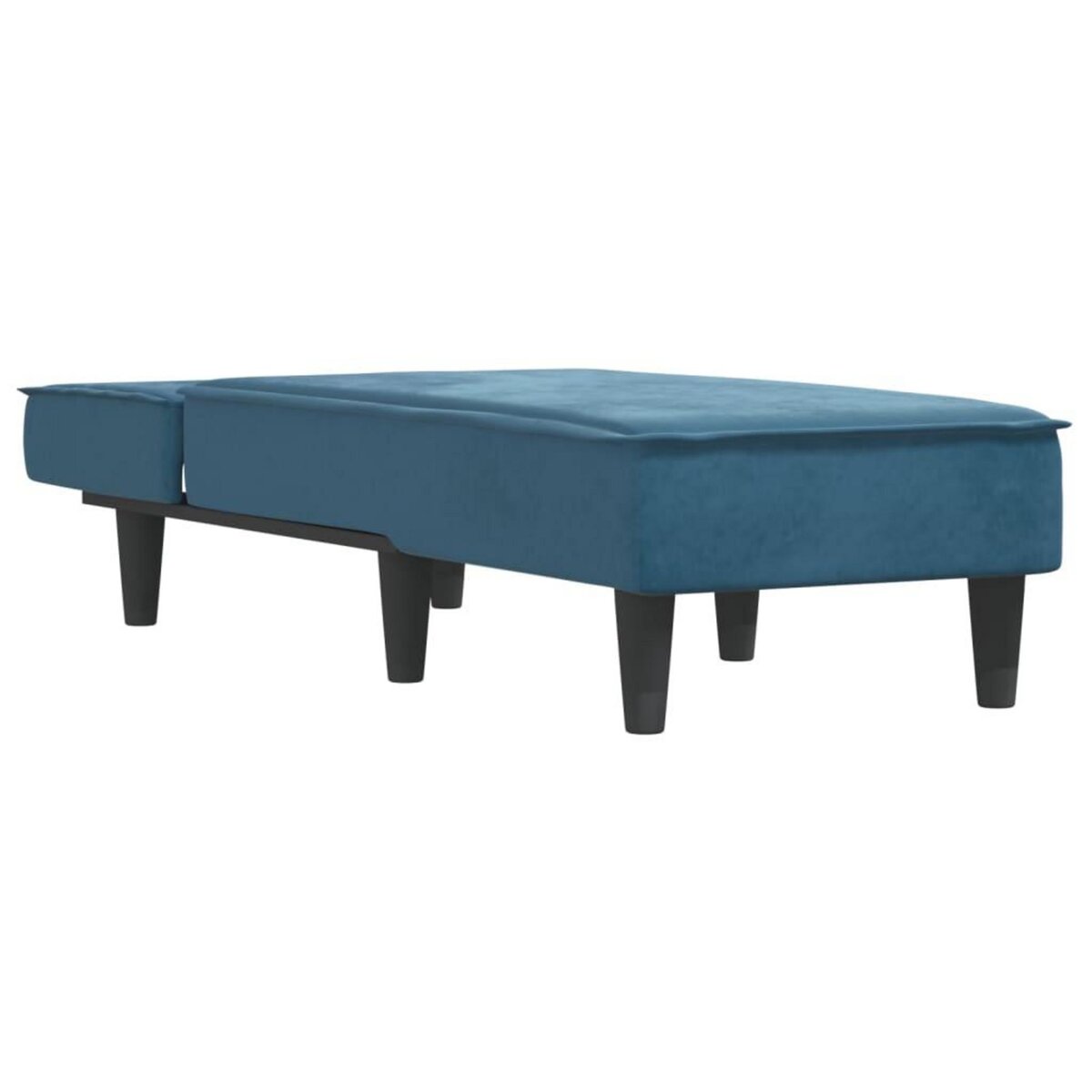 VIDAXL Chaise longue bleu velours