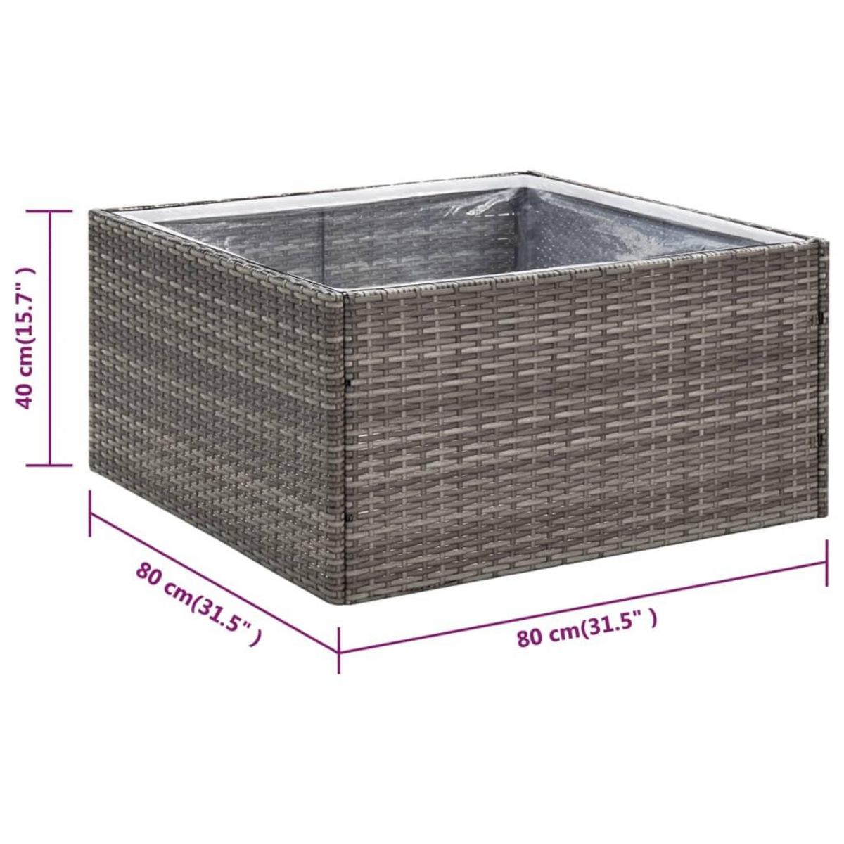 VIDAXL Jardiniere Gris 80x80x40 cm Resine tressee
