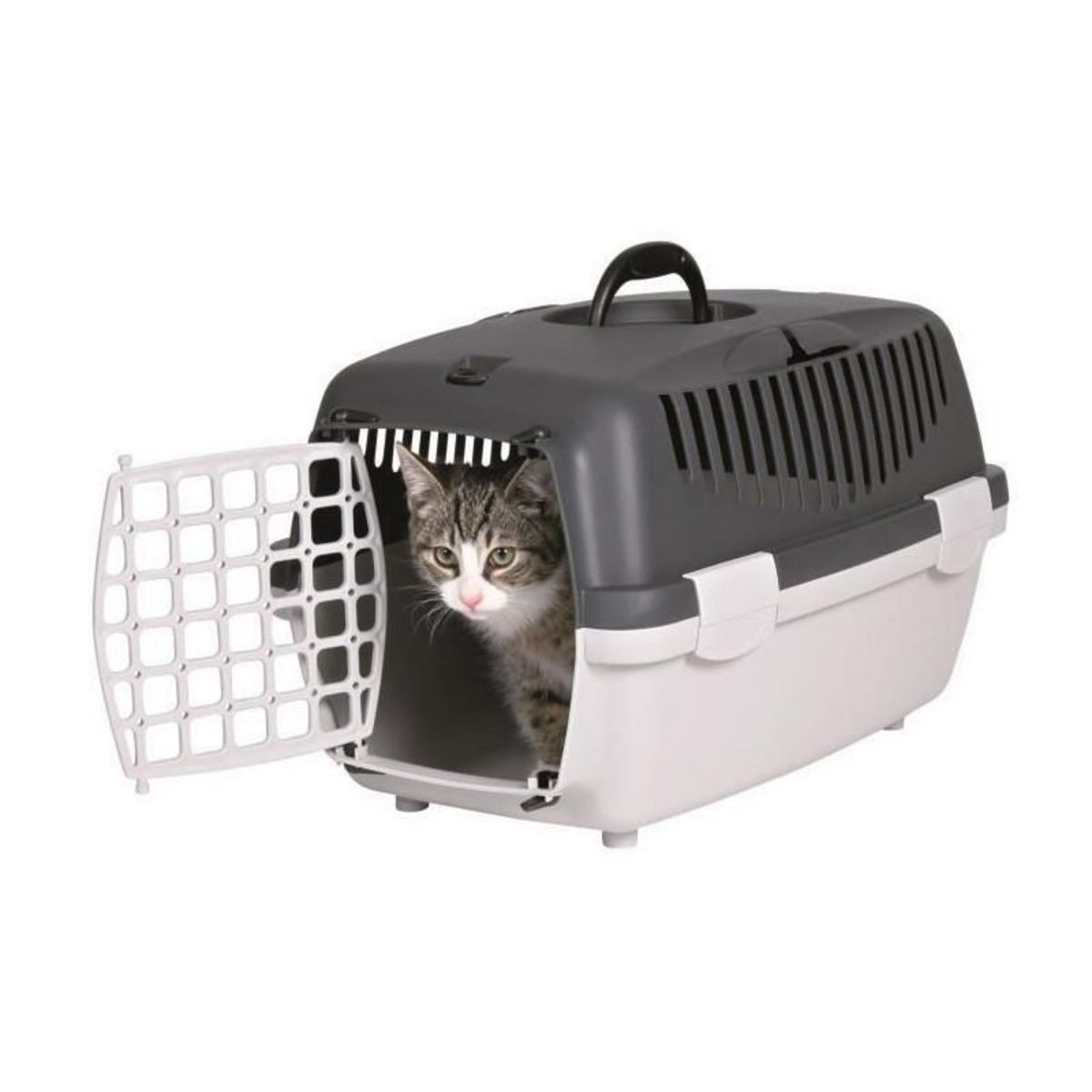 Trixie TRIXIE Box de transport Capri 1 - XS : 32x31x48 cm - Gris clair et gris fonce - Pour chien et chat