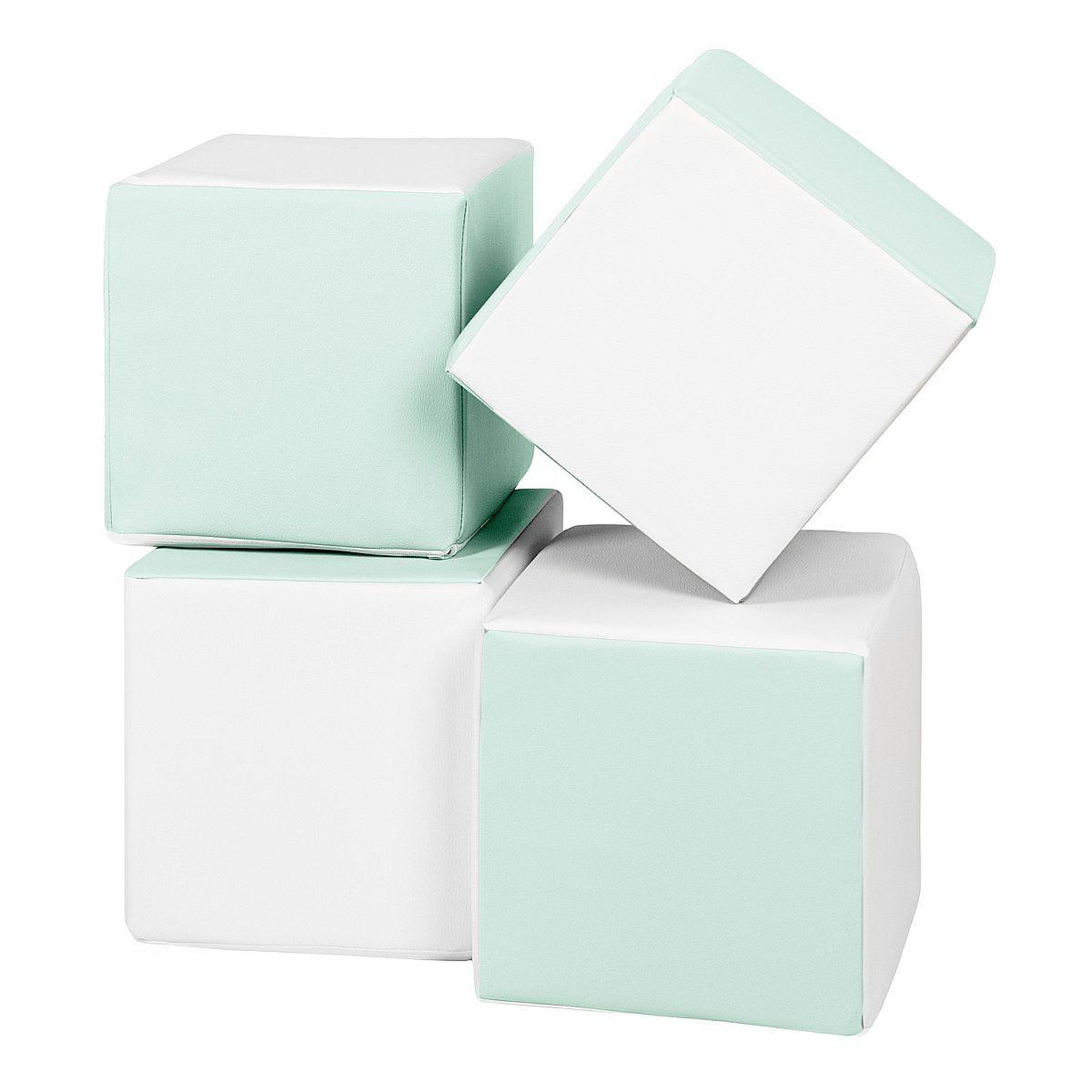 VELINDA Lot cubes xxl mousse 4 pcs blanc, menthe