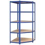 Voir la diapositive 2 : VIDAXL Etagere d'angle a 5 niveaux Bleu Acier et bois d'ingenierie