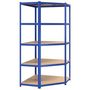Voir la diapositive 2 : VIDAXL Etagere d'angle a 5 niveaux Bleu Acier et bois d'ingenierie