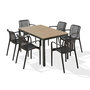 Voir la diapositive 2 : Paris Prix Ensemble Table de Jardin & 6 Fauteuils  Boston & Tiago  150cm Gris Anthracite