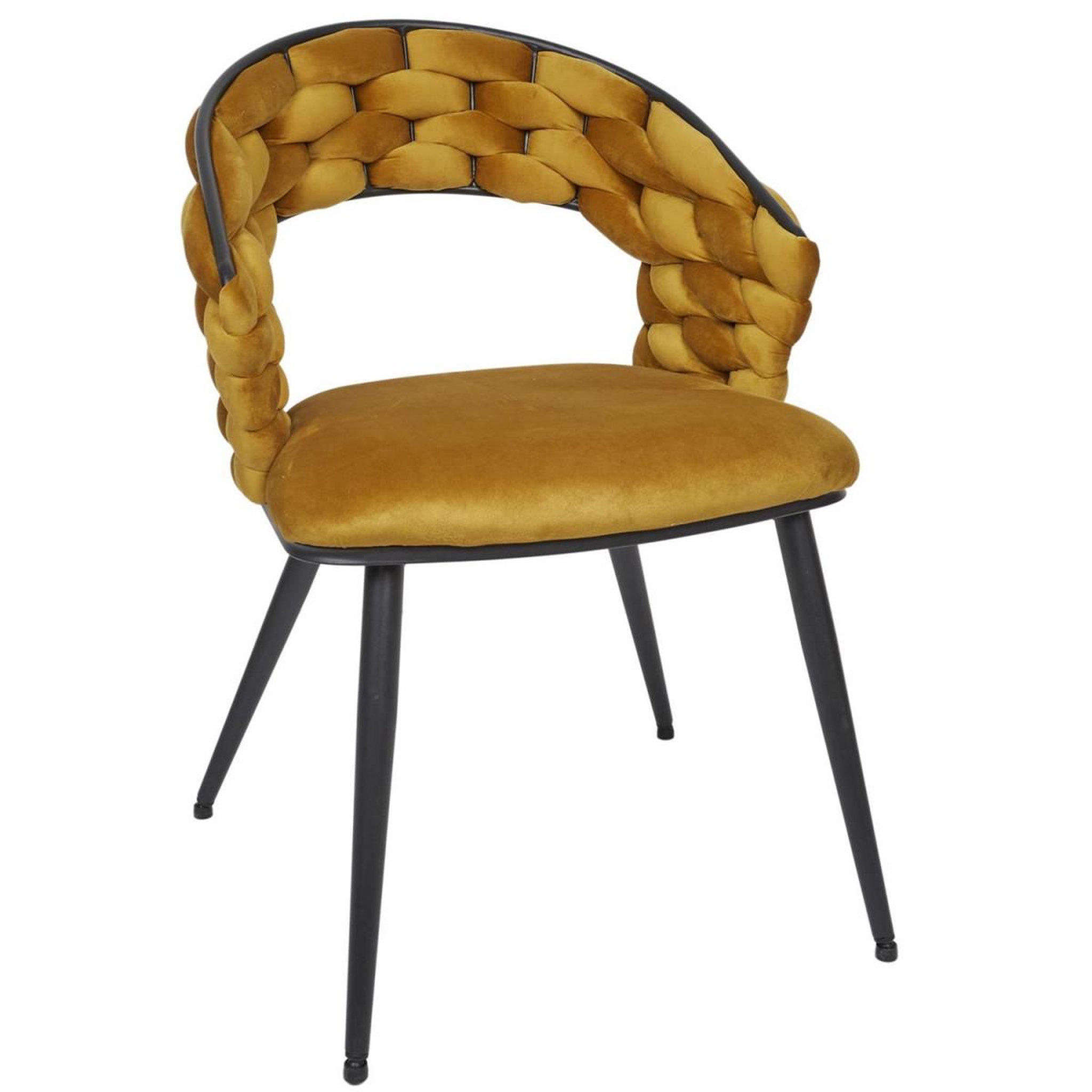 Voir la diapositive 2 : The Home Deco Factory Lot de 2 chaises design  salyer  82cm jaune moutarde