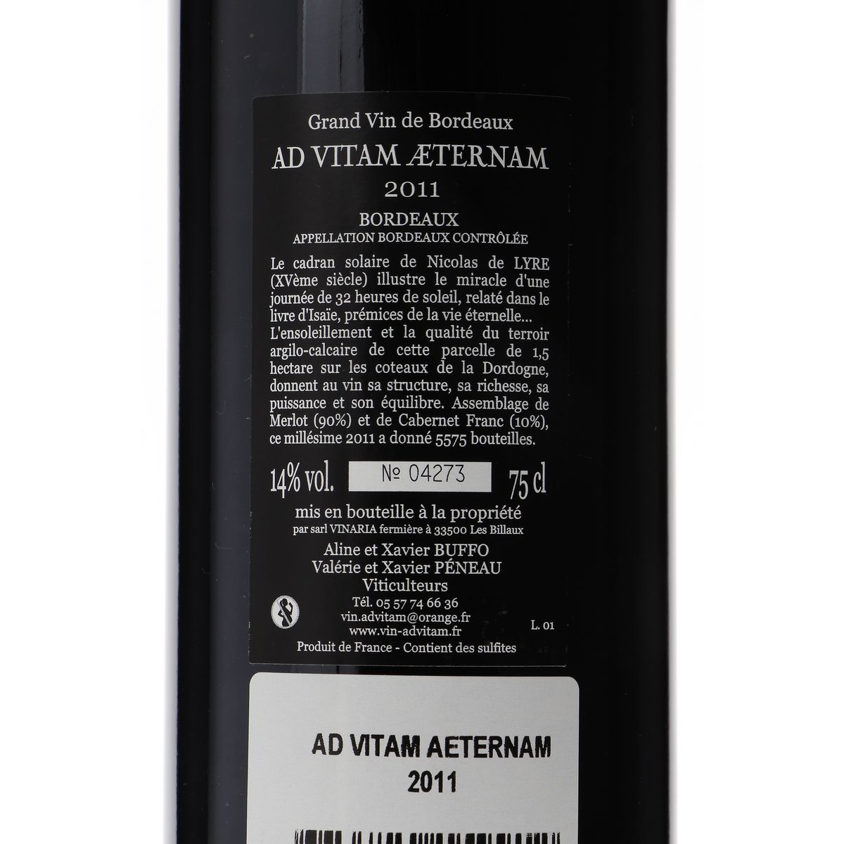 Ad Vitam Aeternam Bordeaux Rouge 2011