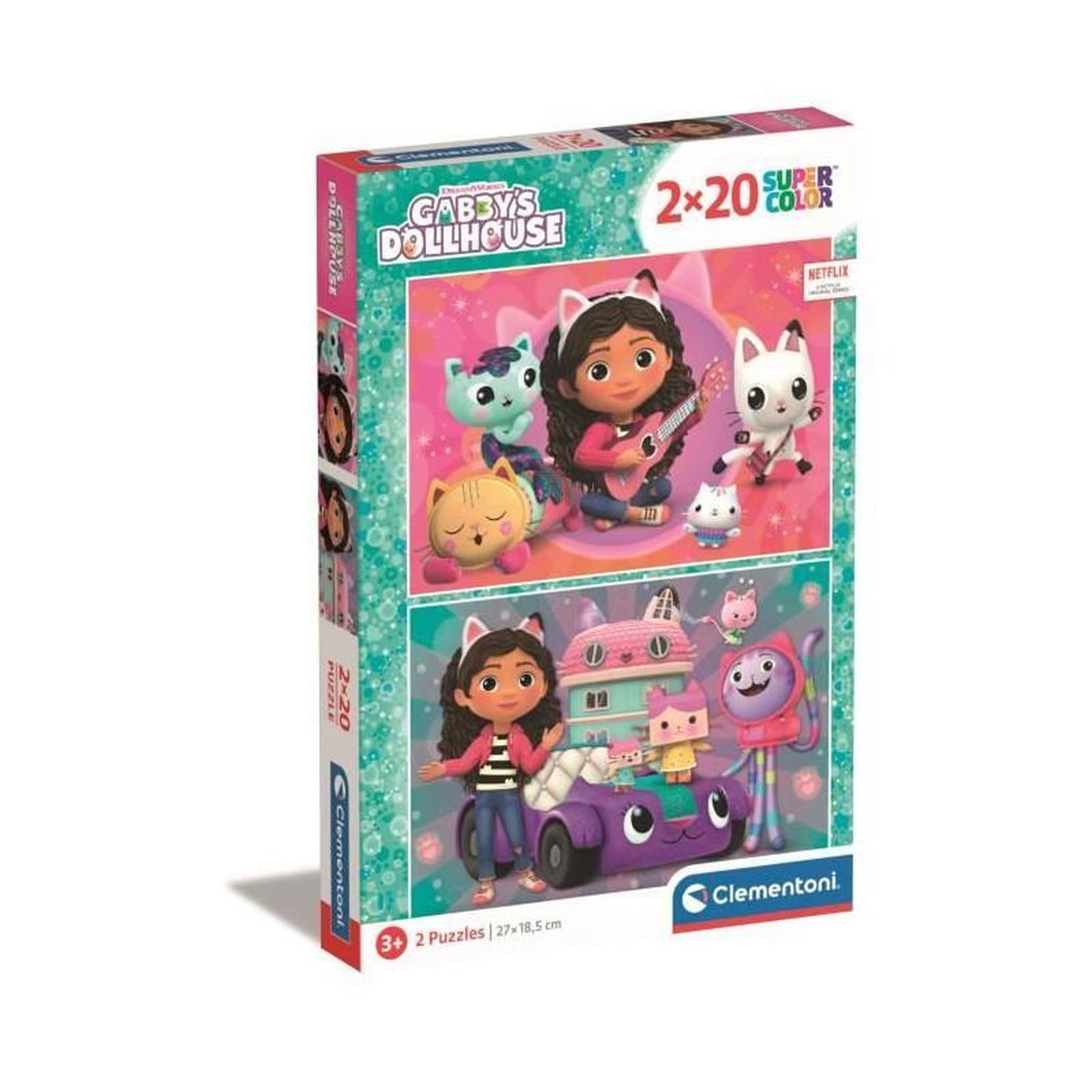 CLEMENTONI Puzzle - CLEMENTONI - Gabby s Dollhouse - 2 x 20 pieces - Pour enfants a partir de 3 ans - Theme dessins animés
