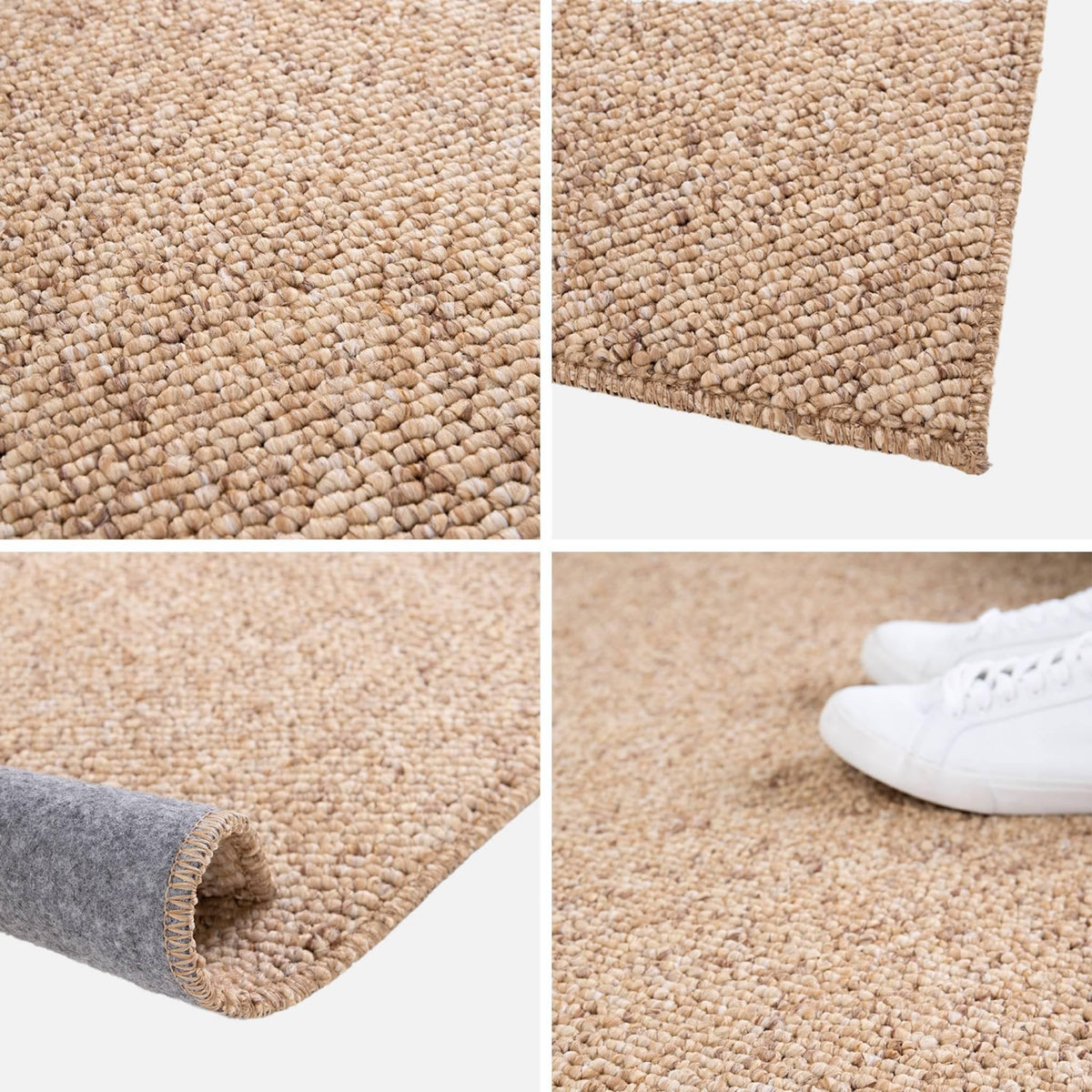 SWEEEK Tapis intérieur bouclette caramel effet chiné