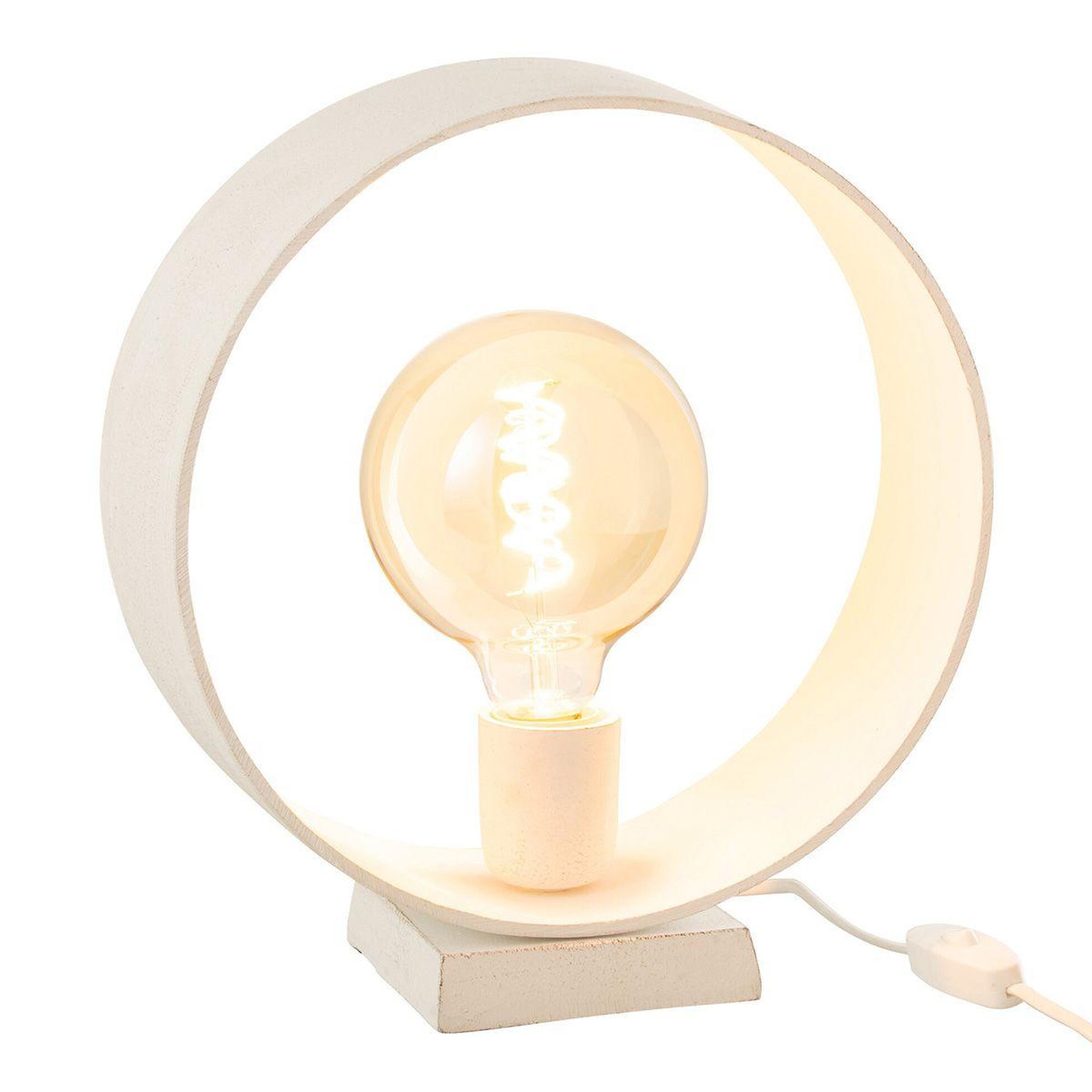 Voir la diapositive 3 : J-LINE Lampe à poser design  cercle  32cm blanc