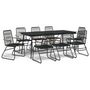 Voir la diapositive 2 : VIDAXL Ensemble a manger de jardin 9 pcs noir rotin PVC