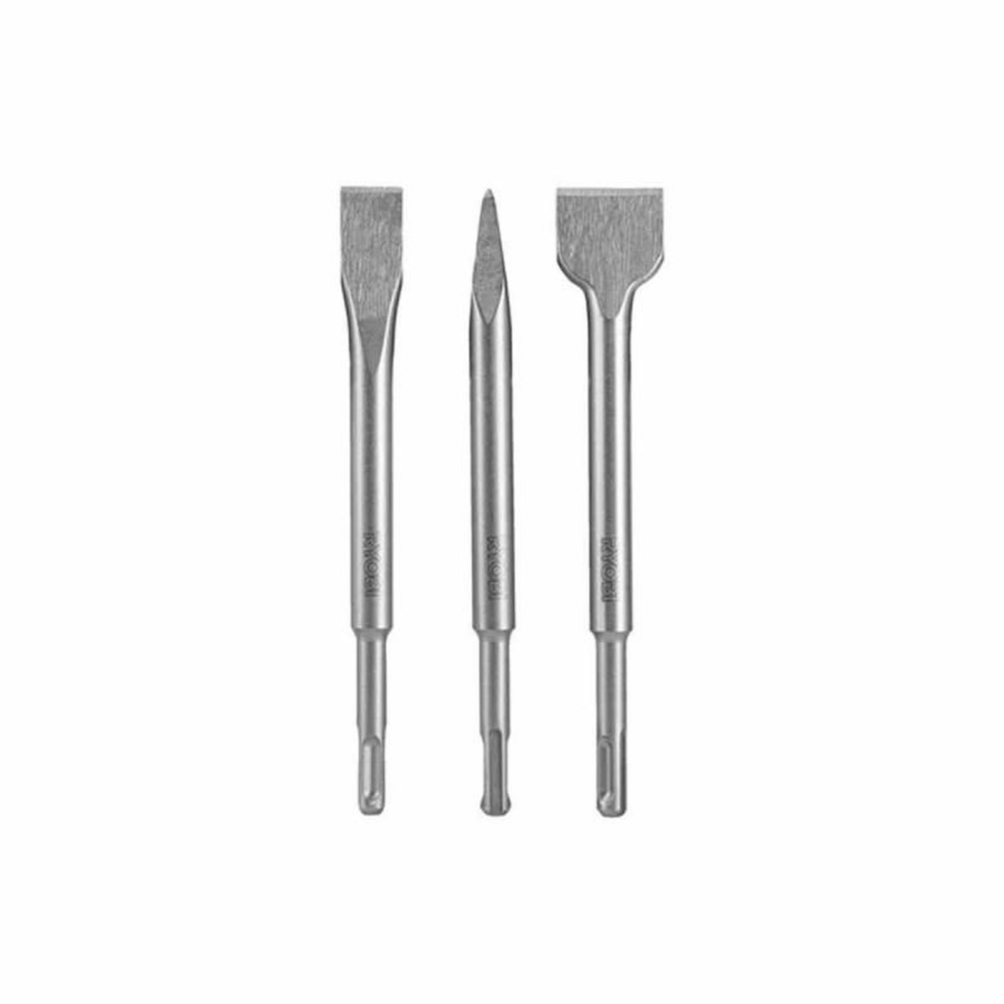 Voir la diapositive 2 : Ryobi Kit 3 burins sds+ ryobi 1 pointe - 1 plat - 1 bêche - rakspc03
