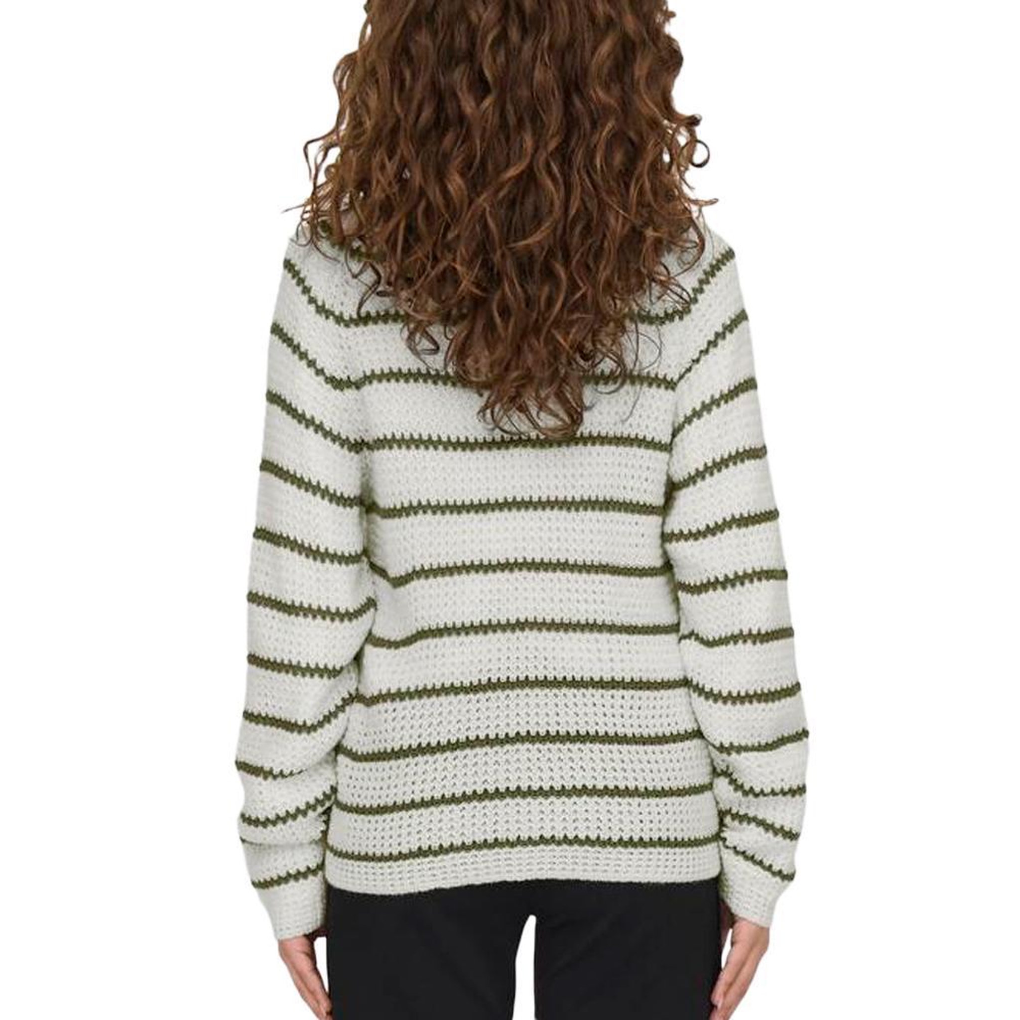 Voir la diapositive 2 : JACQUELINE DE YONG Pull Blanc/Vert Femme JDY Ellen