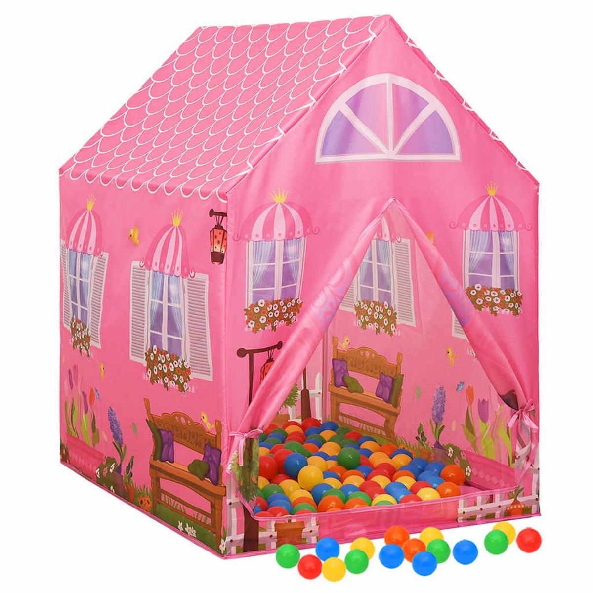 VIDAXL Tente de jeu pour enfants avec 250 balles Rose 69x94x104 cm