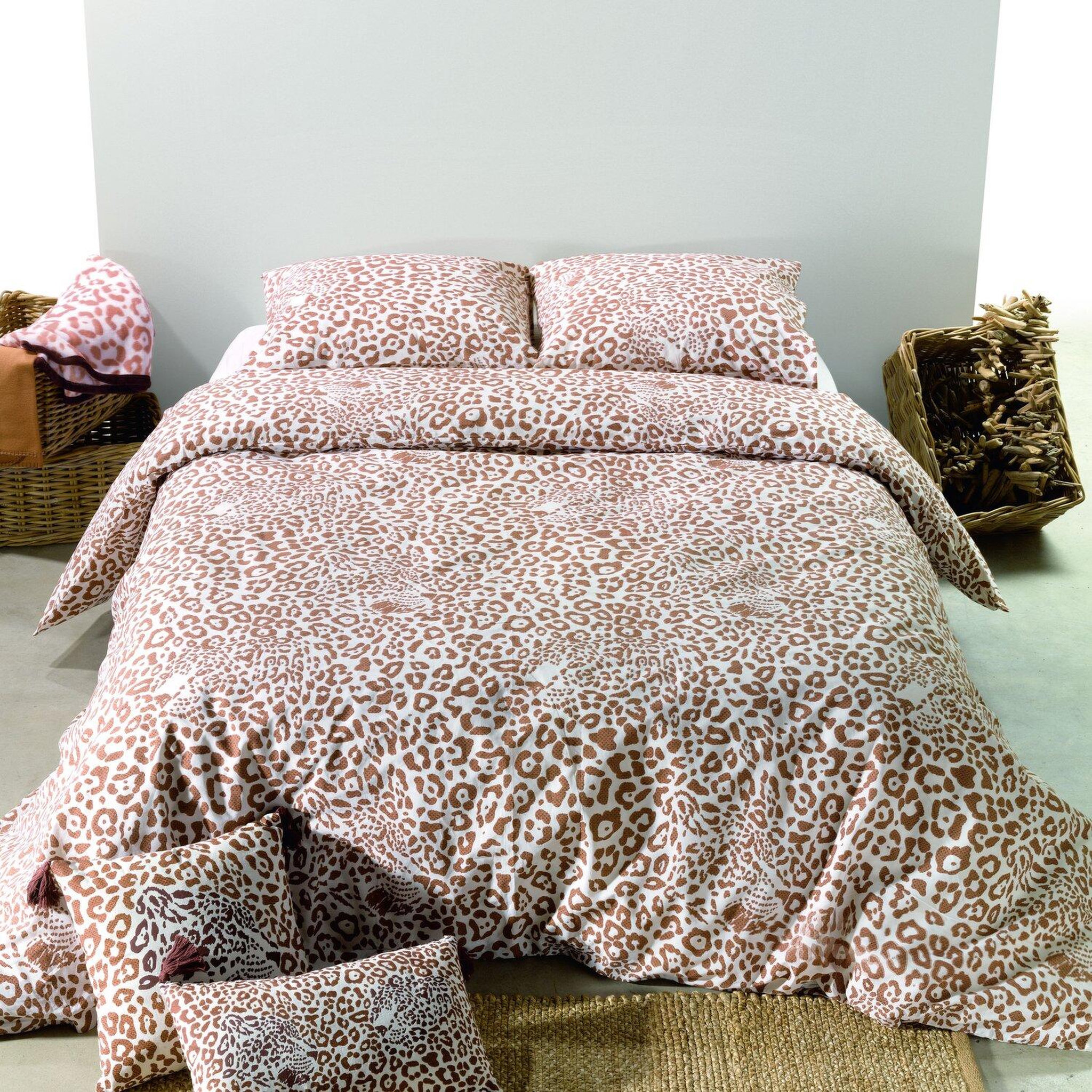 Les Ateliers du Linge Parure housse de couette 100% coton 57fils-jag sable. Coloris disponibles : Beige