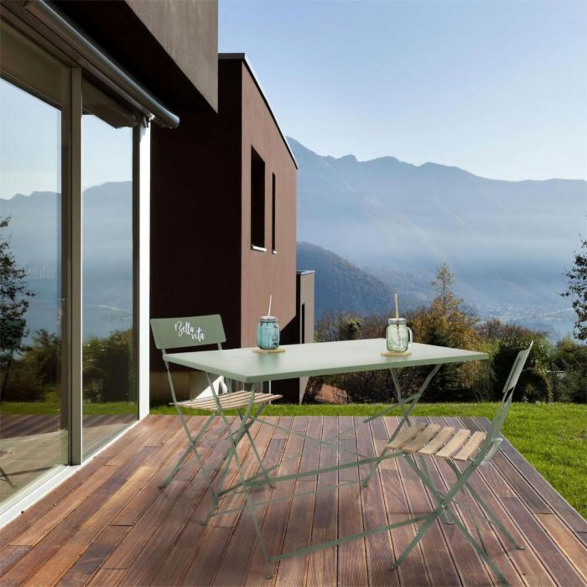 Paris Prix Table de Jardin Pliante  Palerme  110cm Kaki