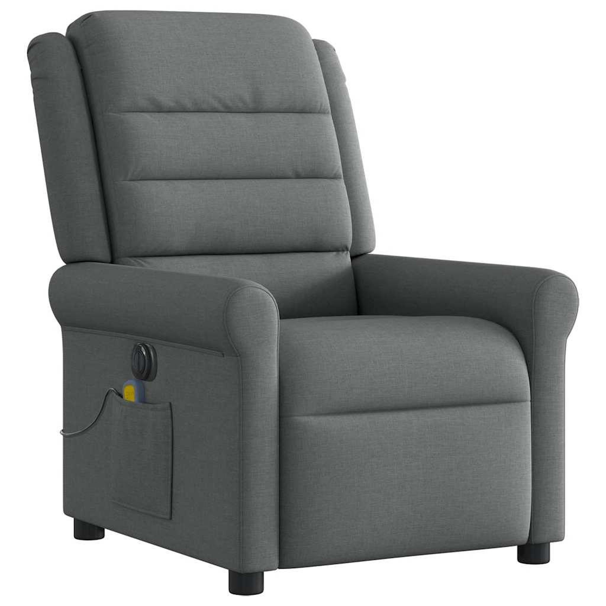 Voir la diapositive 4 : VIDAXL Fauteuil inclinable de massage electrique gris fonce tissu