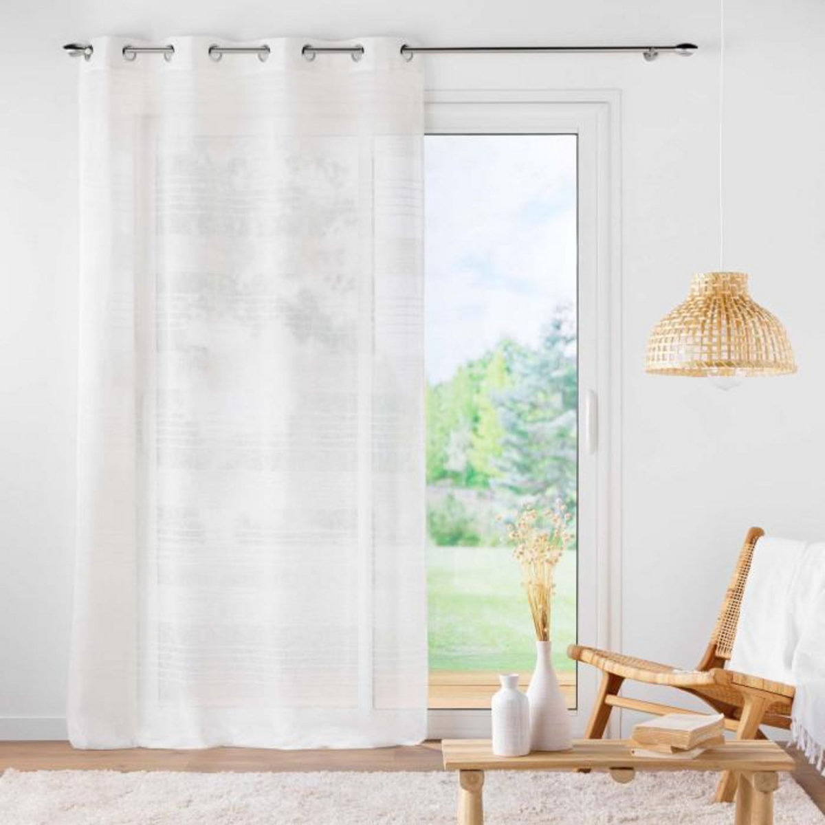 Paris Prix Rideau Voilage à Œillets  Janice  140x240cm Blanc