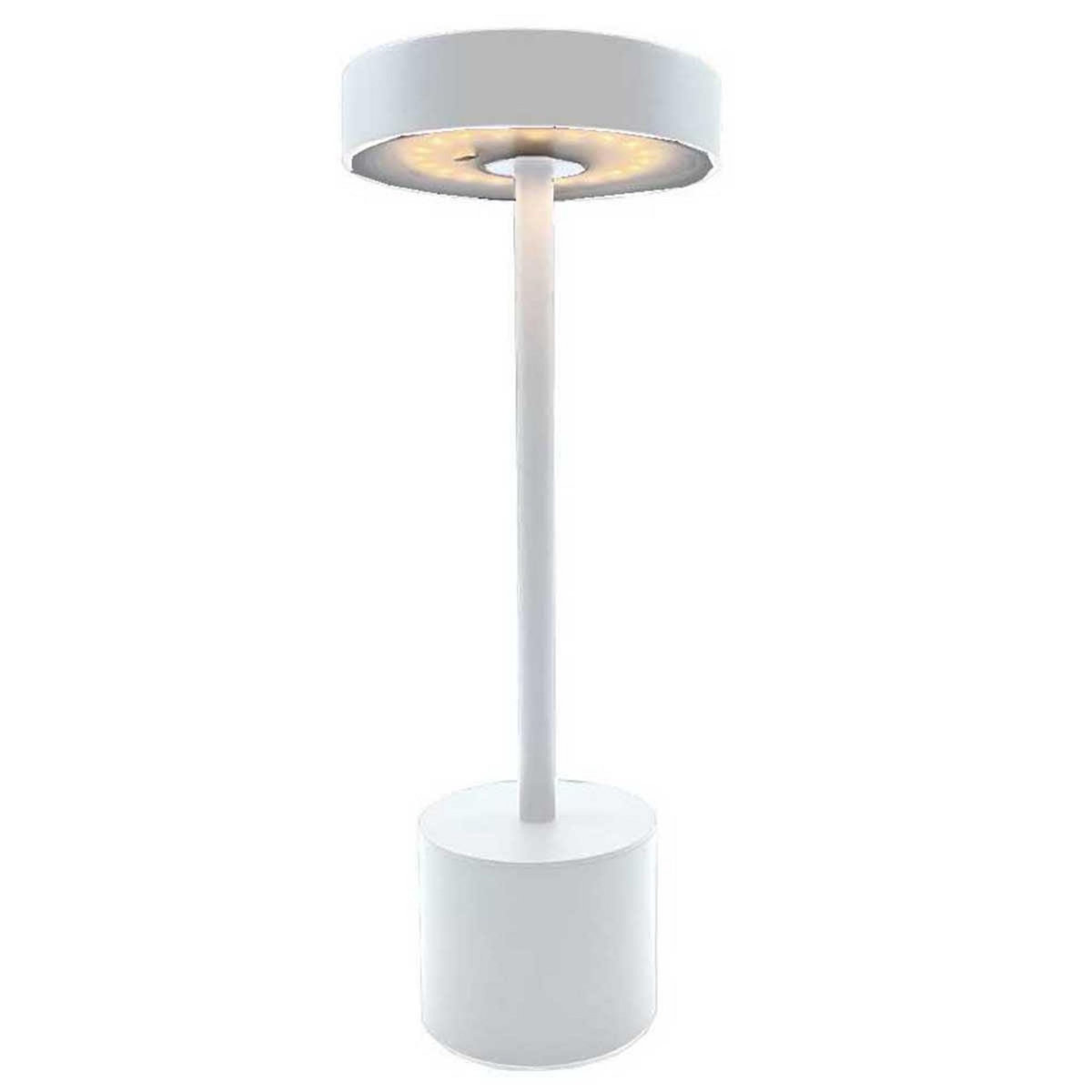 Lumisky Lampe de table sans fil ROBY Blanc Aluminium H30CM