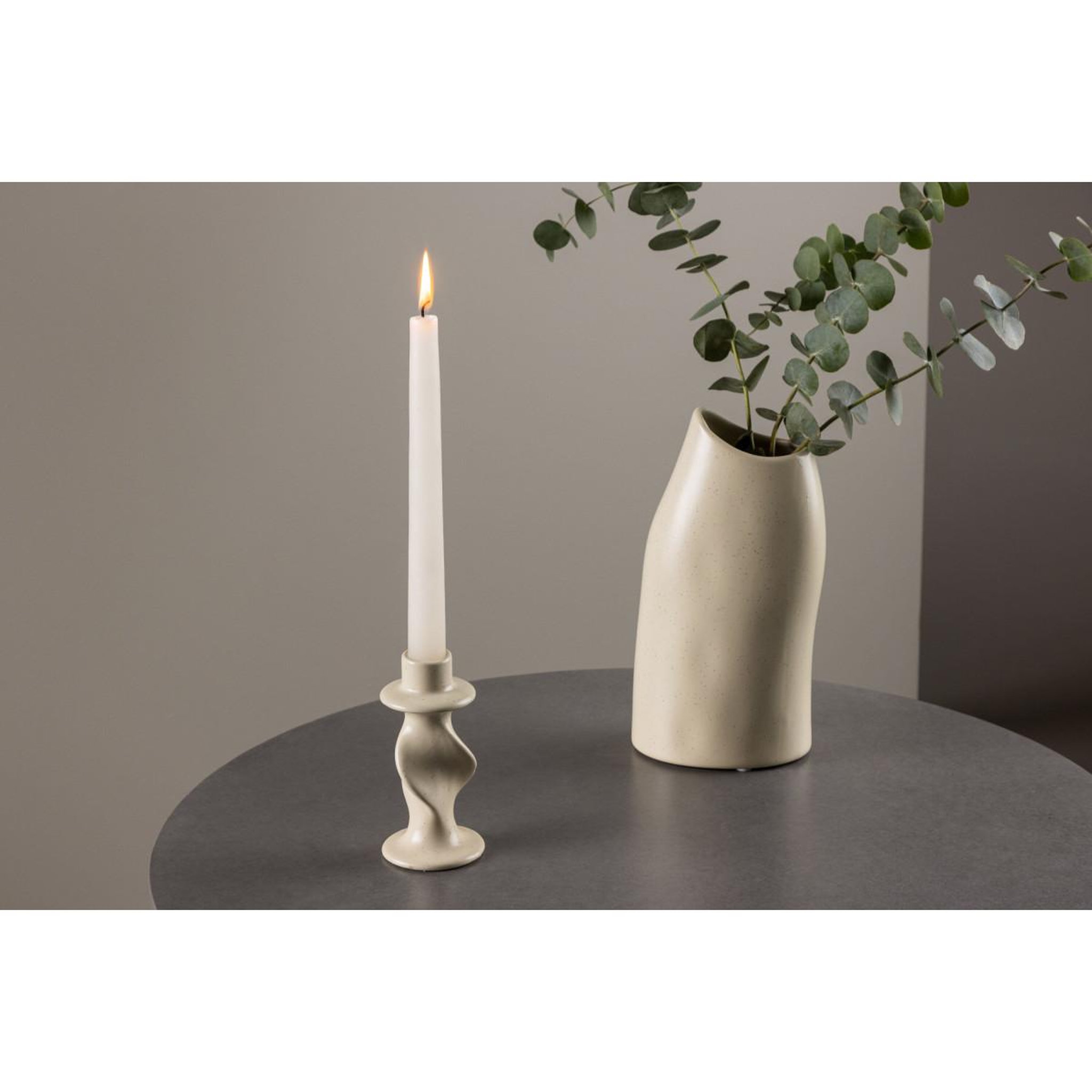 Voir la diapositive 6 : Paris Prix Bougeoir design en céramique  glory  12cm beige & noir