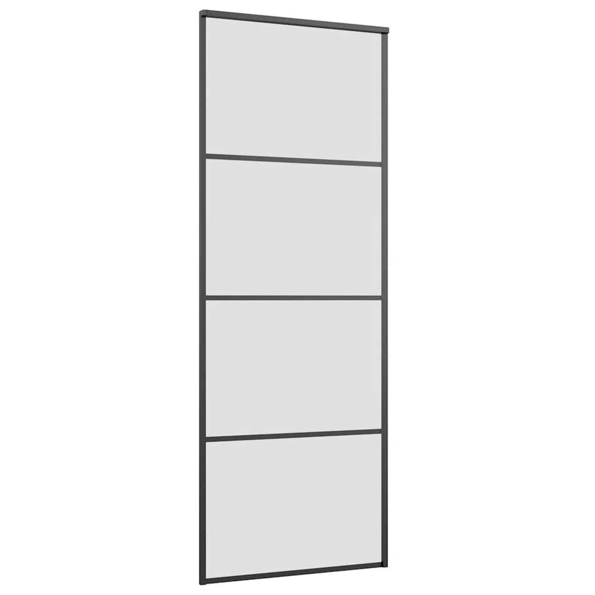 Voir la diapositive 5 : VIDAXL Porte coulissante kit de quincaillerie noir 76x205 cm verre ESG