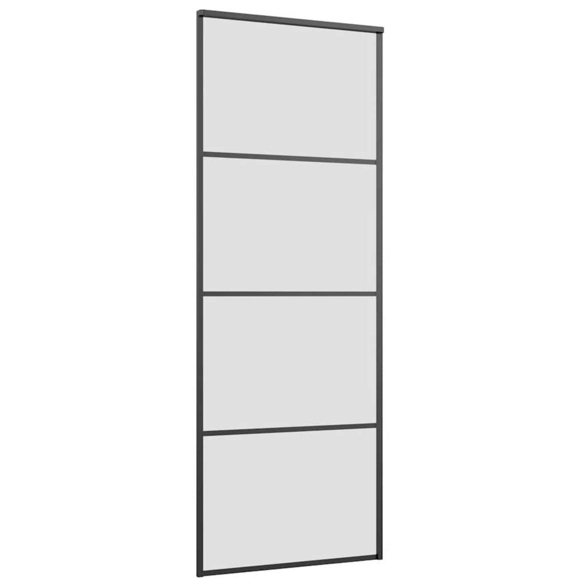 VIDAXL Porte coulissante kit de quincaillerie noir 76x205 cm verre ESG