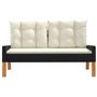 Voir la diapositive 4 : VIDAXL Salon de jardin 4 pcs et coussins Resine tressee et bois massif