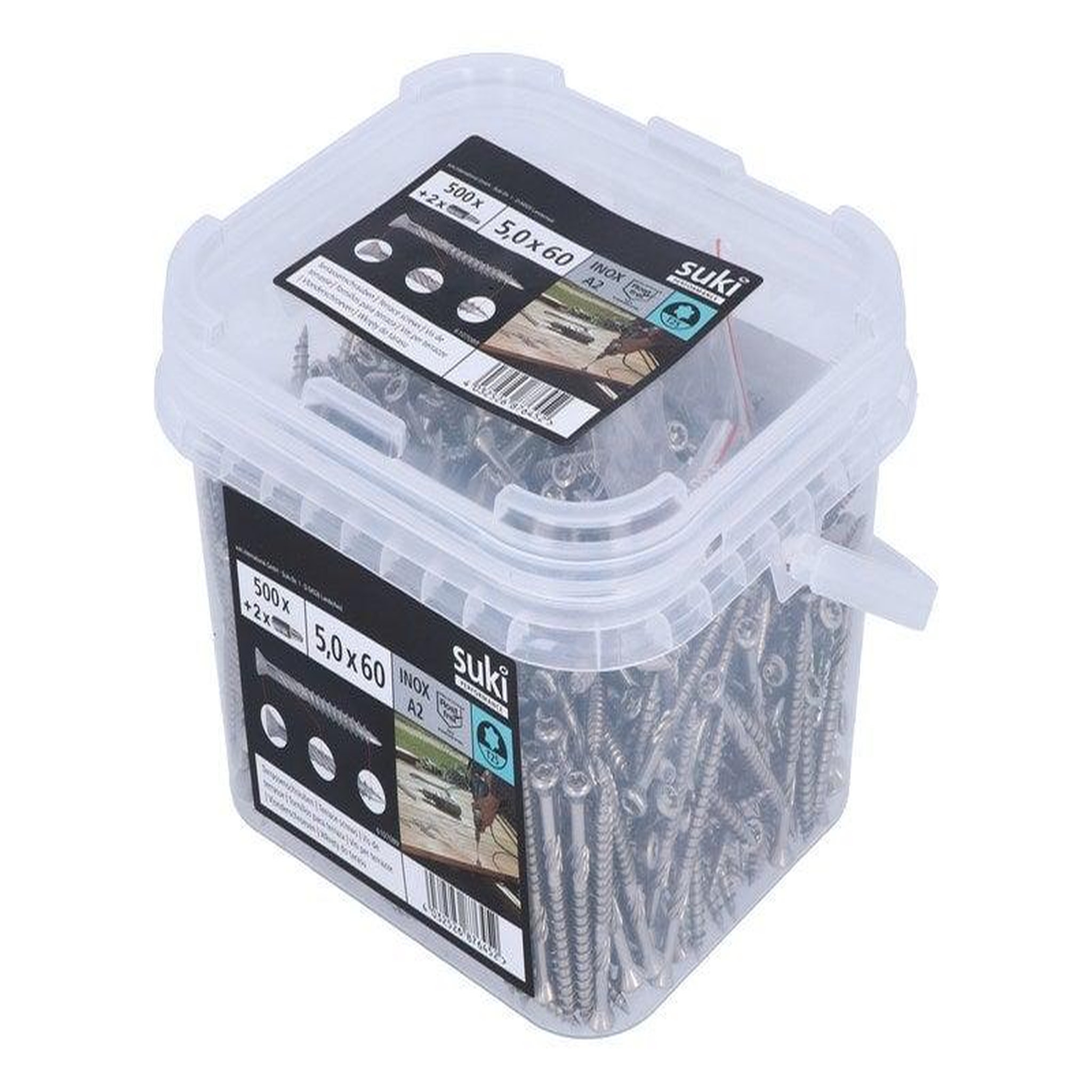 SUKI Lot de 500 vis terrasse inox tête fraisée SUKI, Ø5 x L.60 mm